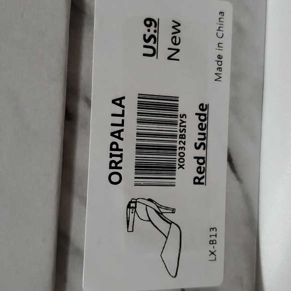 ORIPLALLA Heels for Women Dress Shoes Low Heel Ankle Strap Slingback D'Orsay Red - Picture 8 of 13